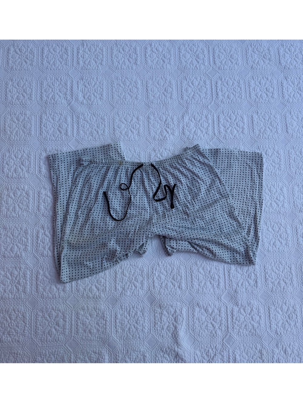 Vintage Women's Polka Dot Capri Lounge Shorts with Drawstring Waist capri